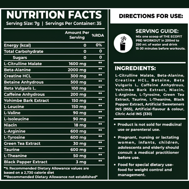 The Ecofit Pre Workout